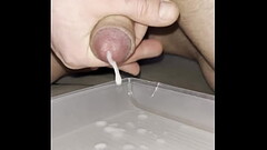 I jerk my dick into a container large ejaculate cum amateur Thumb