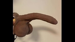monster real extreme cock and balls, dick for pussy, code 1030 brown Thumb