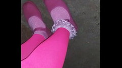 Pink frilly socks pink flats and pink pantyhose Thumb