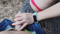 Very risky fucking in the forest with cute sea views 4K Thumb