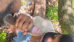 Sloppy blowjob in the woods with my step sister(Cum in mouth) Thumb