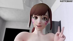 Mercy deepthroated after D.va Thumb