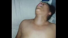 Fucking wifes hairy wet pussy missionary and cumming on her face Thumb