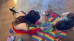 Fishing Game Cum Handjob Challange Contest with Petite Tight Pussy College Girl Liz and Pornstar Bel Thumb