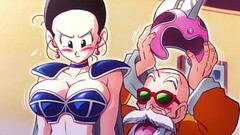 Kame Paradise 2 - Chi Chi gives Roshi a handjob Thumb